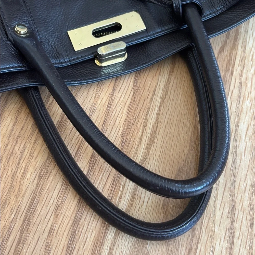 Onna Ehrlich Pebbled Leather Tote | Chocolate Brown Work Bag | Quiet Luxury - Picture 13 of 15